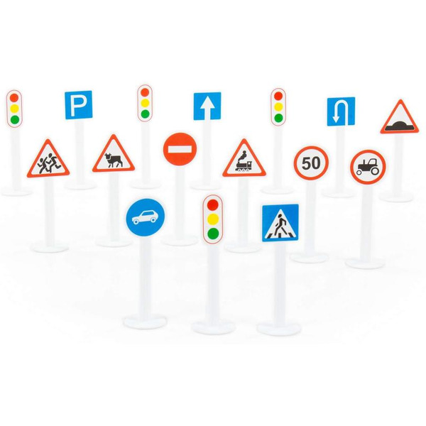 Набор дорожных знаков Полесье №1 (16 элементов) 64196