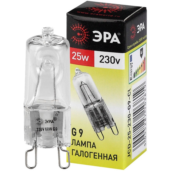 Лампочка ЭРА G9-JCD-25-230V-CL