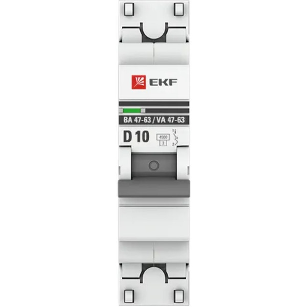 Выключатель автоматический EKF PROxima ВА 47-63 1P 10А (D) 4,5kA