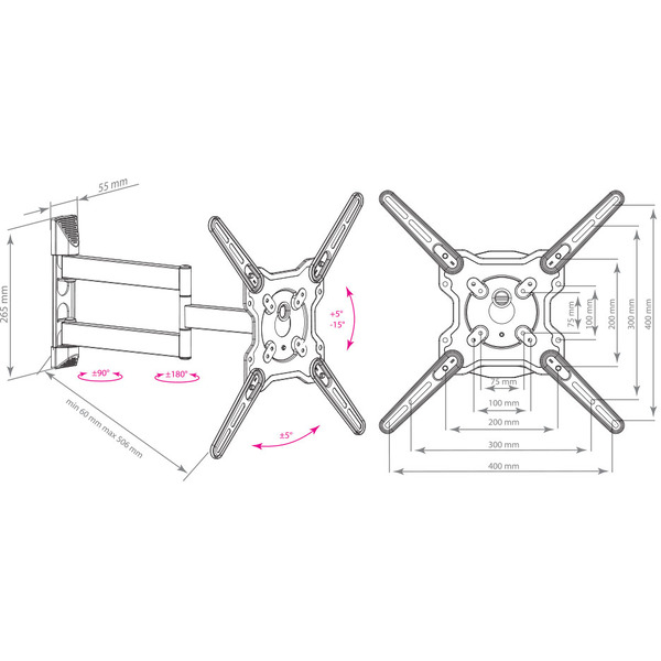 Кронштейн Kromax OPTIMA-406 (серый)