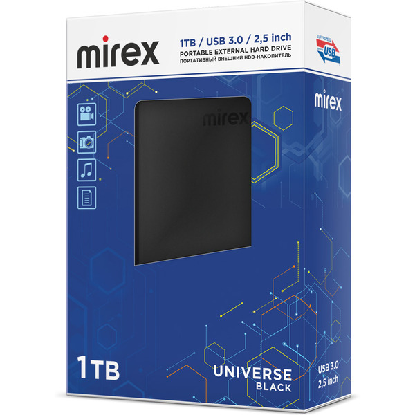 Внешний накопитель Mirex Universe Black 1TB 13630-UHDUVB10
