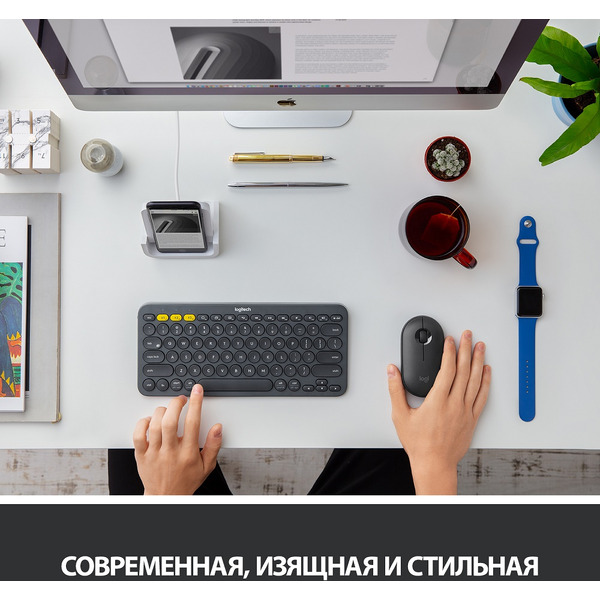 Мышь Logitech M350 Pebble (L910-005718) графит