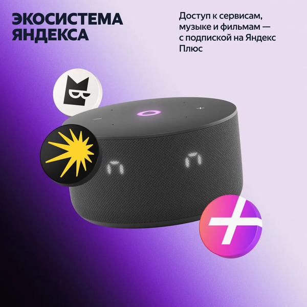 Умная колонка Яндекс Станция Мини 3 (YNDX-00027BLK) черный