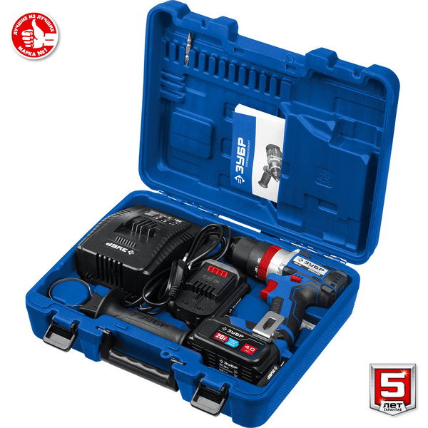 Дрель-шуруповерт Зубр Профессионал DBS-201-42 (с 2-мя АКБ 4 Ач, кейс)