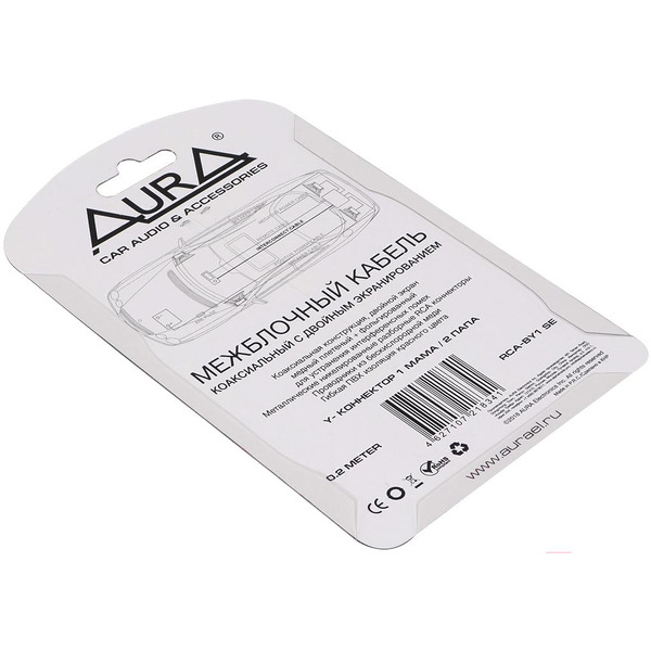Кабель Aura RCA - RCA RCA-BY1 SE (0.2 м, красный)