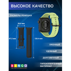 Ремешок BINGO Silicone Buckle для HONOR Watch 5 (светло-зеленый)