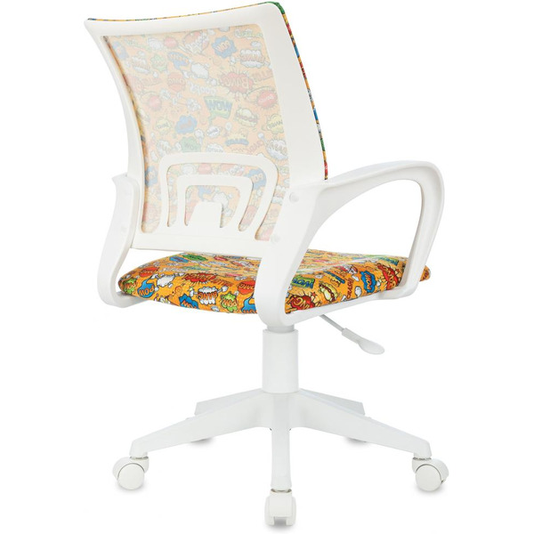 Кресло Бюрократ BUROKIDS 1W (ткань, оранжевый бэнг,корпус белый)