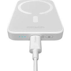 Внешний аккумулятор Baseus Magnetic Mini Air Wireless Fast Charge Power Bank 20W 6000mAh (белый)
