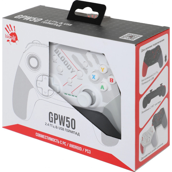 Геймпад A4Tech Bloody GPW50 Sports (белый)