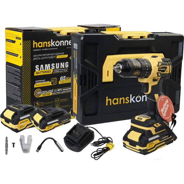 Ударная дрель-шуруповерт Hanskonner HCD2065PRO