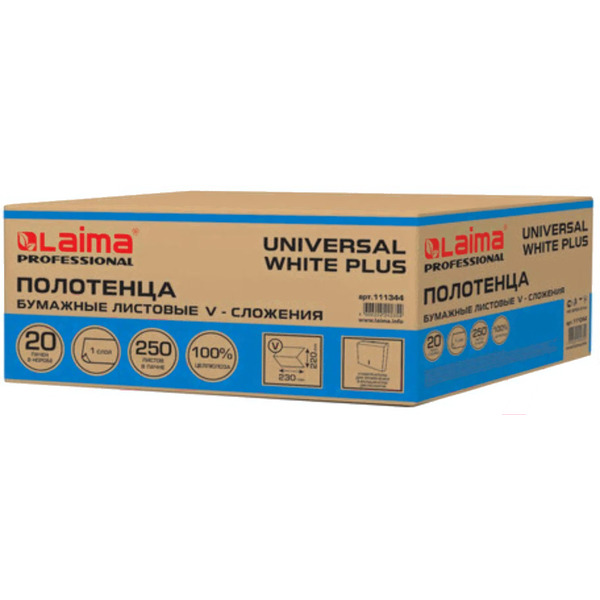 Бумажные полотенца Laima UNIVERSAL WHITE PLUS 111344 (20 шт)