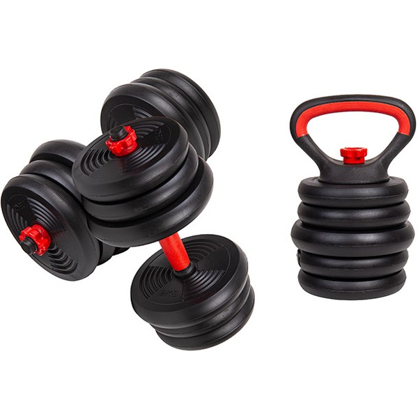 Набор гантелей AMETIST со штангой и гирями 6в1 20 кг