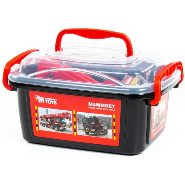 Автомобиль-эвакуатор Полесье 57136 214-01 MAMMOEТ + конструкторский набор (36 элементов)