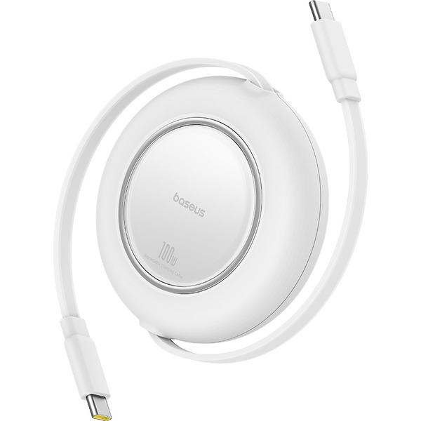 Кабель Baseus Free2Pull Mini Retractable Charging Cable 100W 1.5 м (белый)