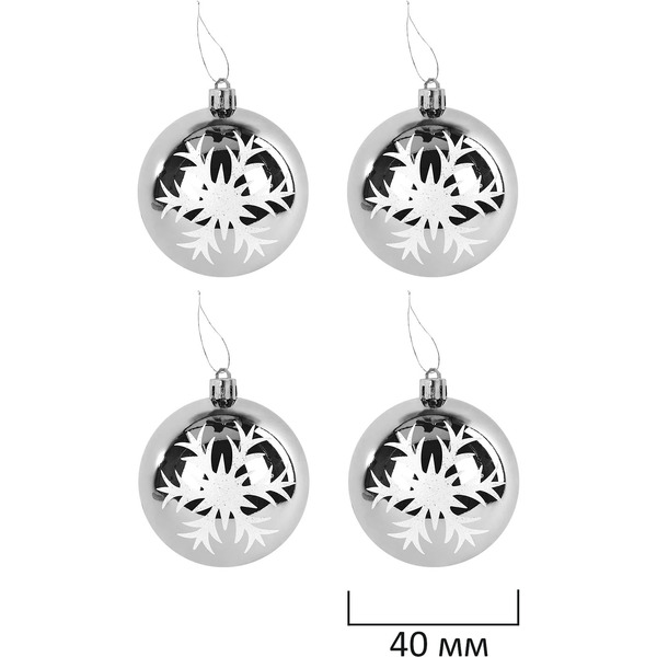 Шары елочные ЗОЛОТАЯ СКАЗКА Новогодний Блеск 592594 (серебристый)