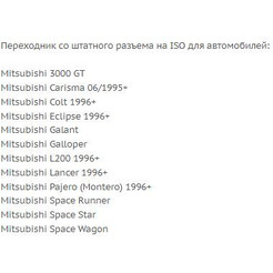 ISO-переходник Incar MS-96 (Mitsubishi 96-06)