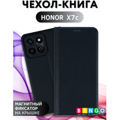 Чехол-книга BINGO Litchi для HONOR X7c (черный)