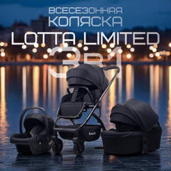 Детская универсальная коляска Bubago Lotta Limited 3 в 1 BG LTD-176-2 (черный)