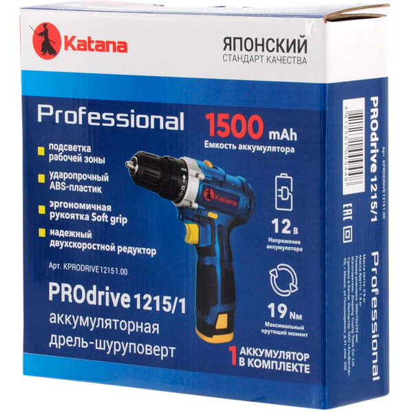 Дрель-шуруповерт Katana PROdrive 1215/1 (с 1-им АКБ и ЗУ)