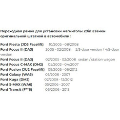Рамка Incar RFO-N07S (FORD ; S-Max, Kuga,Transit, Galaxy 06+)