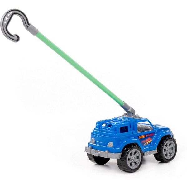 Игрушка-каталка Полесье Легионер с ручкой 63912 (синий)