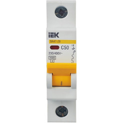 Выключатель автоматический IEK ВА 47-29 50А 1P 4.5кА С MVA20-1-050-C