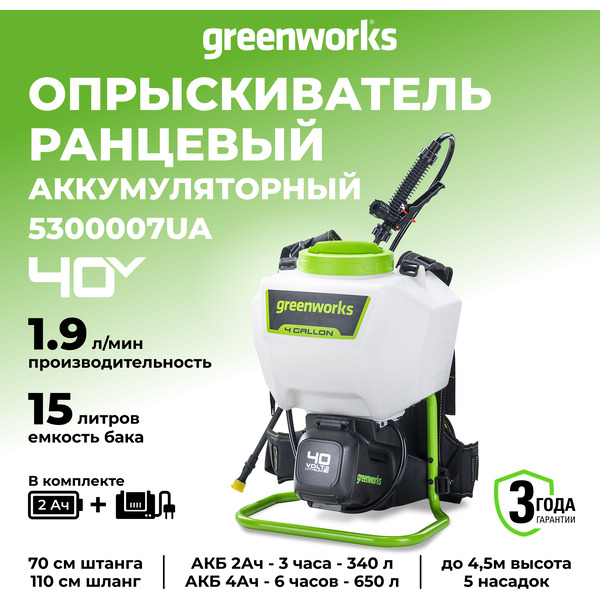 Скарификатор-аэратор Greenworks GD40SC38IIK4 2517607UB