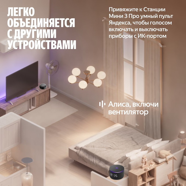 Умная колонка Яндекс.Станция Мини 3 Про (YNDX-00059BLK) черный