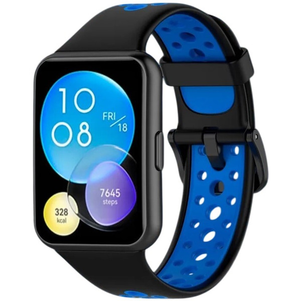 Ремешок Bingo Sport для HUAWEI Watch FIT 2 Classic/Active/Elegant (черный с синим)