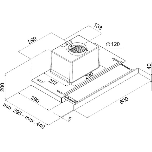 Кухонная вытяжка MAUNFELD Ouse Glass 60 (C) (чёрный/чёрное стекло)