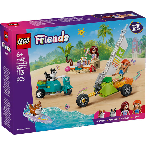Конструктор LEGO Friends 42641 Собаки-серфингисты и приключения на скутере