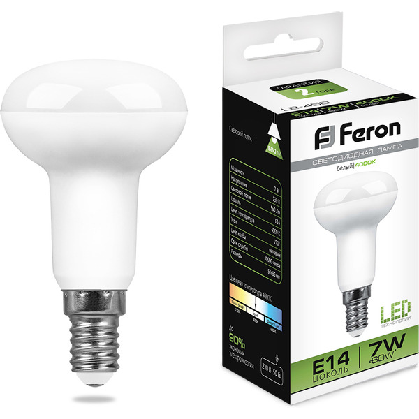 Лампа светодиодная FERON LB-450 16LED (7W) 230V E14 4000K (25514)