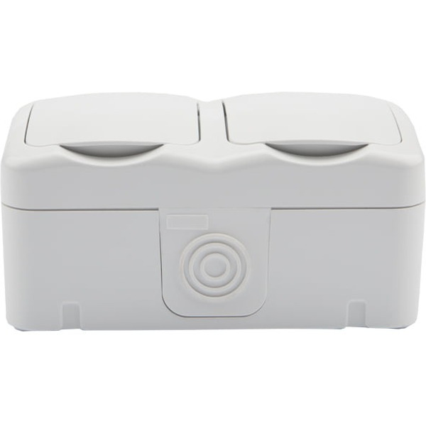 Блок из 2 розеток горизонтальный KRANZ Mini OG KR-78-0607