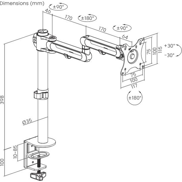 Кронштейн для монитора Ultramounts UM736