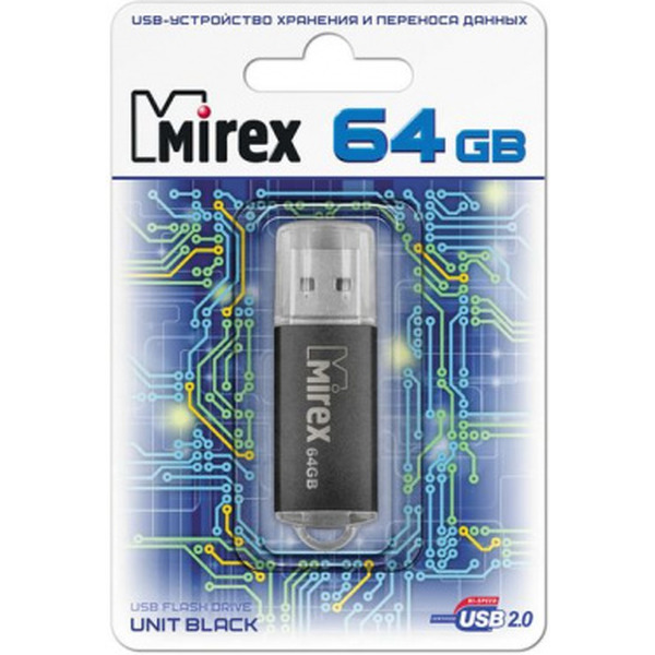 USB Flash MIREX Unit Black 64GB (13600-FMUUND64)