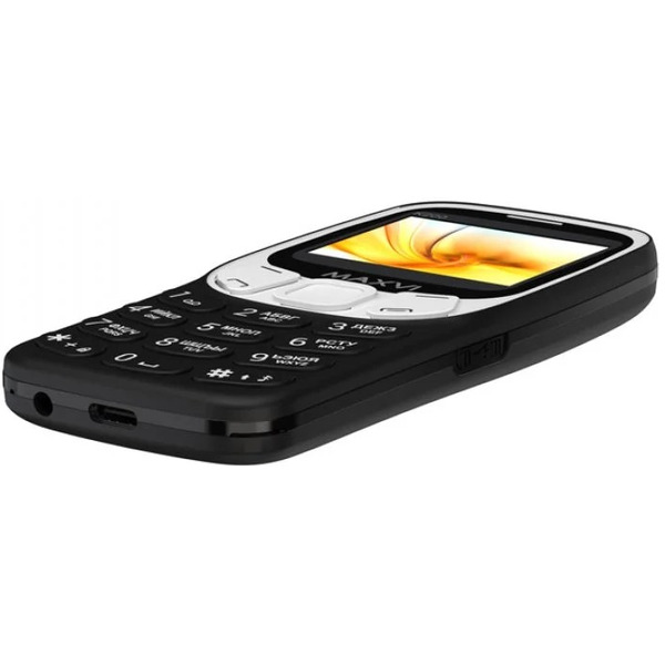 Мобильный телефон Maxvi K200 +ЗУ WC-112 (черный)