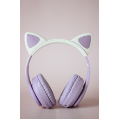 Наушники с ушками MIRU Cat EP-W10 (сиреневый)