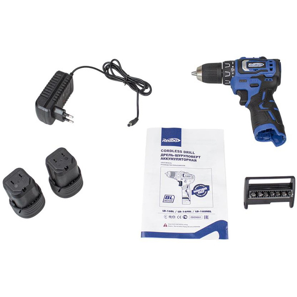 Дрель-шуруповерт Redbo LD-16BL (с 2-мя АКБ, кейс)