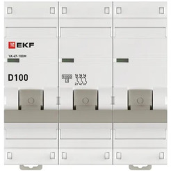 Выключатель автоматический EKF PROxima ВА 47-100 3P 100А (D) 10kA (без теплового расцепителя)