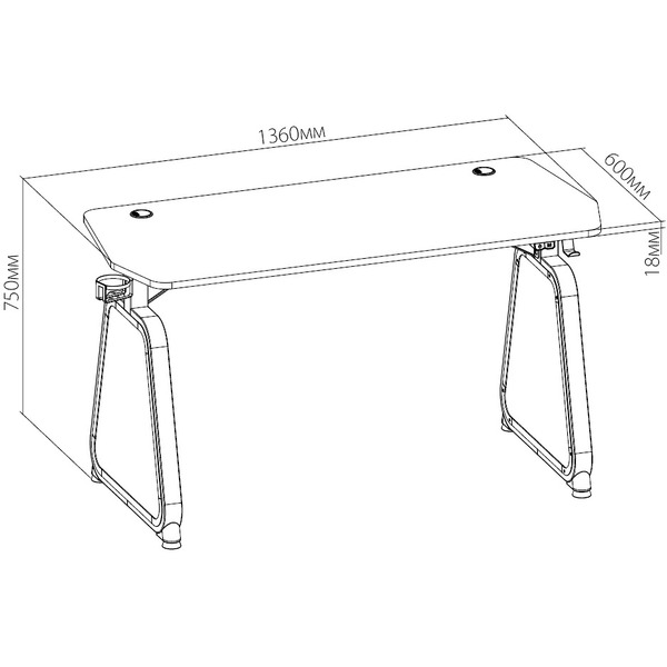 Стол игровой Cactus CS-GMD-BK-RGB