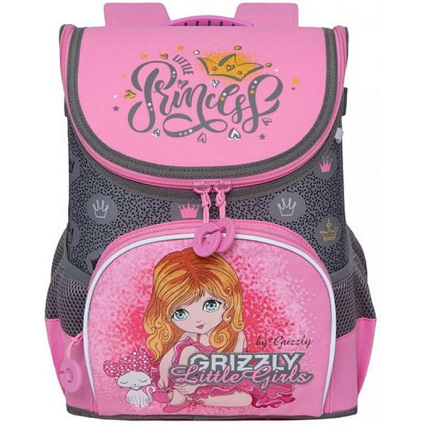 Рюкзак Grizzly RA-981-3 (серый/розовый)