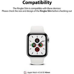 Чехол Ringke SLIM для Apple Watch SE3/SE2/SE/6/5/4 40mm CLEAR(1шт) + BLACK(1шт)