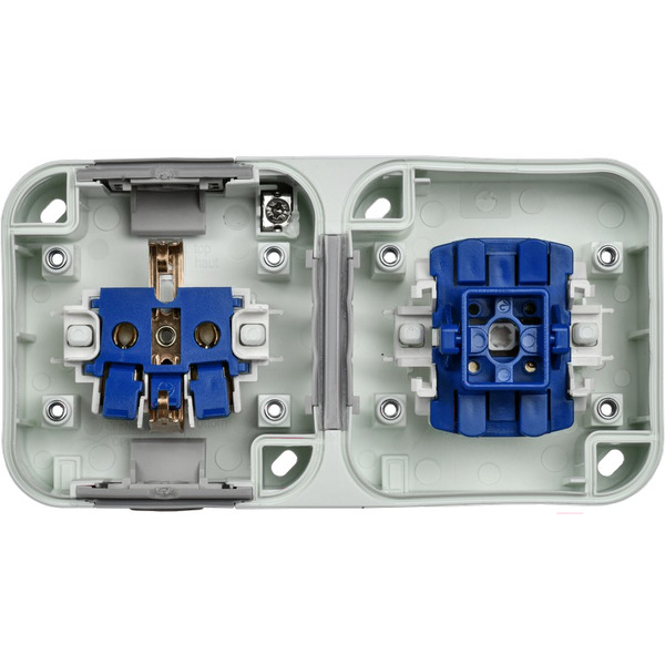 Розетка + выключатель IEK Tors TS-G10-6-55-V-K41