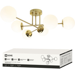 Люстра под лампу INhome AURORA EASY-6G9-LT 6xG9 матовые плафоны, латунный корпус