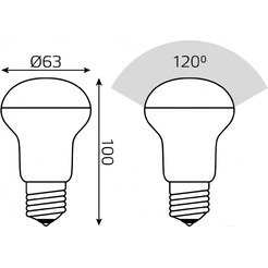 Лампа Gauss LED Elementary R63 8W 650lm 4100К E27 63228