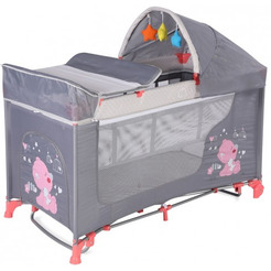 Манеж-кровать LORELLI Moolight Rocker Pink Grey My Babya