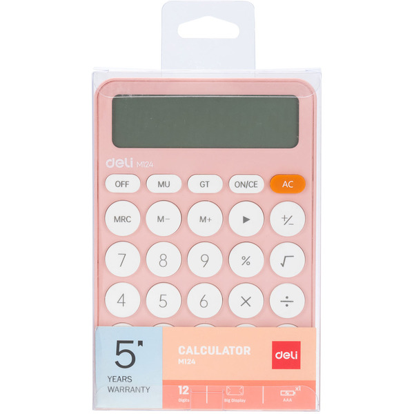 Калькулятор Deli EM124PINK