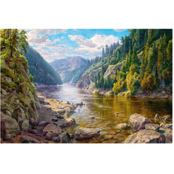 Картина стразами (алмазная мозаика) ОСТРОВ СОКРОВИЩ «Горная речка» 663867
