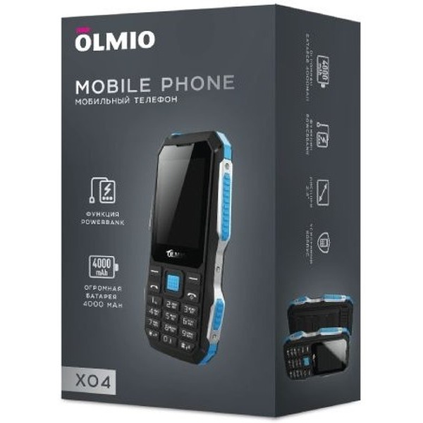 Мобильный телефон Olmio X04 (черный/синий)