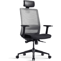 Кресло BESTUHL S30 (черная рама, спинка-сетка чистый черный, сиденье-ткань черный)